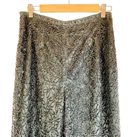 Vintage ZOLA EVENING Black Beaded Wide Leg Pants‎ Sz 10 Party Holiday Formal - Picture 2 of 13